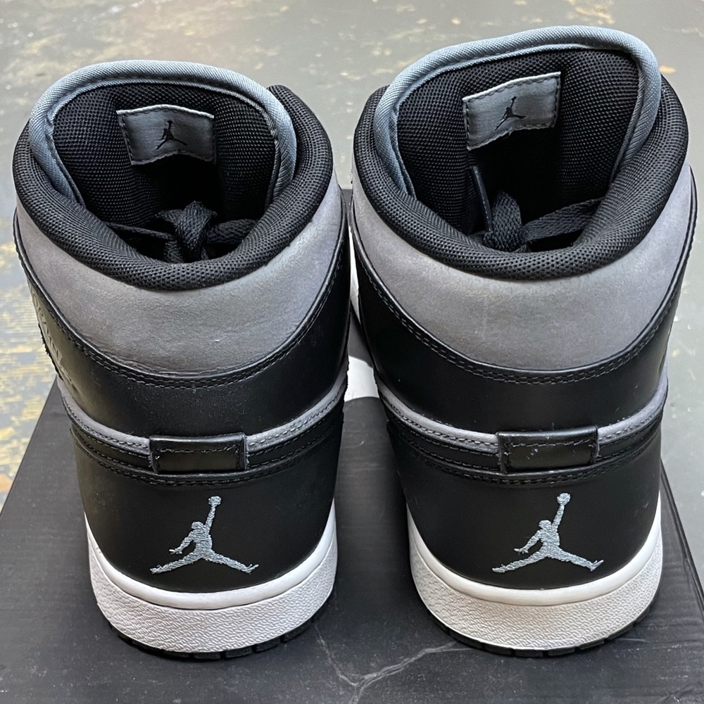 Nike Air Jordan 1 Mid Cool Grey 364770-023 10 Phat 10 Black Grey Shadow - Picture 6 of 11